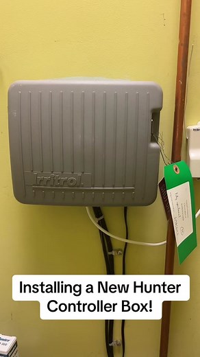 Just installed a new Hunter Controller Box! Like, follow, and comment if you enjoyed this instructional video! #irrigation #irrigationtech #sprinkler #landscape #landscaping #water #hunter #sprinklertok #sprinklersystem #teacher