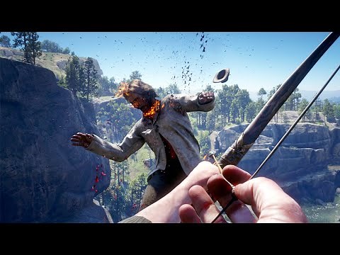 Red Dead Redemption 2 - Extreme Bow Gameplay Vol.24 (Euphoria Ragdolls)