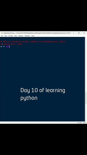 Day 10 | Learning Python For Loop #shorts