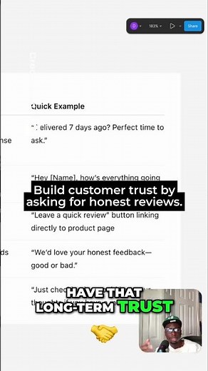 Build customer trust by asking for honest reviews
