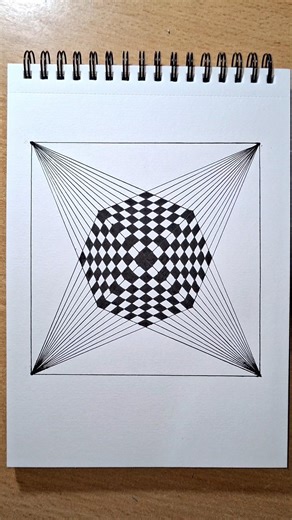 Oddly Satisfying Geometric Illusion Art 😍 | Mind Blowing Checker Pattern Drawing