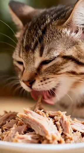 #funny #cat#Look, the kitten is eating so happily！