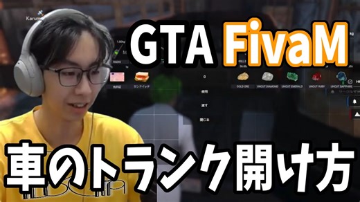 【PLD GTAスト鯖】車のトランクから荷物を取る方法(FiveMで二次倉庫の開け方)