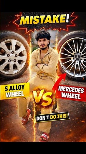 S Alloy wheel vs Mercedes Mistakes😱🥶 #modificition #minivlog #bullet350 #modified