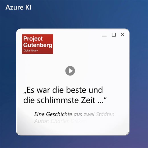 Project Gutenberg nutzt KI-Lösungen, um knapp 5.000 kostenlose Bücher zu vertonen und der Weltgemeinschaft, darunter auch Menschen mit Sehbehinderungen, als Hörbücher zugänglich zu machen: http://msft.it/6188YP7jq #AzureAI | Microsoft