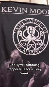 Bob Tyrrell tattooing Pepper at Black and Grey week at UnifyTattooFL.com spobsored by Hustle Butter Deluxe and Lucky Tattoo Supply | TattooNOW