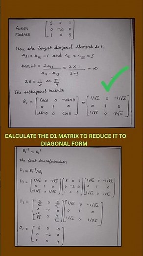 Jacobi's method to find eigen values & vectors #shortsvideo#education#shortsvideo#mathematics#tech