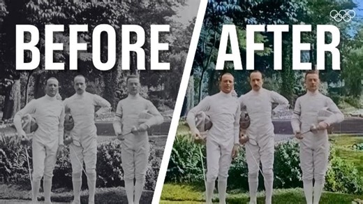 Colour on! En garde! 🤺 Fencing is one of the most traditional Olympic sports and we can now see how it looked during Paris 1924, thanks to Alibaba AI cloud technology. Alibaba Group Alibaba Cloud | Olympics
