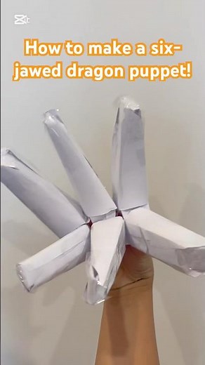 How to make a six-jawed dragon puppet tutorial #papercrafts#dragonpuppets#paperdragon#tutorial#fyp