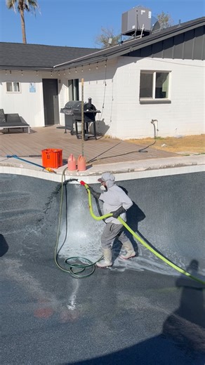 Freedom Waters | AZ Pool Remodeling on Instagram: "✨Acid washing is the finishing touch for a fresh mini pebble pool surface! After installation, an acid wash removes any plaster dust, bringing out the true colors and giving the pool a beautiful even finish. This process not only enhances the look, but also preps the surface for long-lasting durability. Get ready to dive into a flawless pool. 💦#pooldesign #swimmingpool #veteranowned #poolrenovation #poolremodel #arizonabusiness"