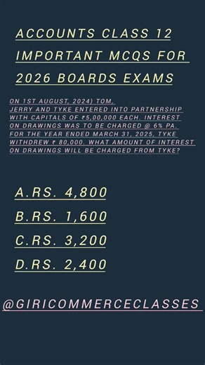 Accounts Class 12 Important Mcqs for 2026 board exams #accounts #class12