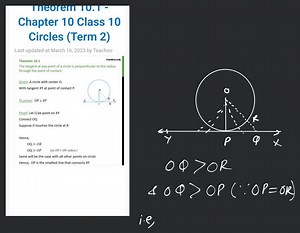 Chapter 10 Class 10Circles (Term 2)Last updated at March 16, ... | Filo