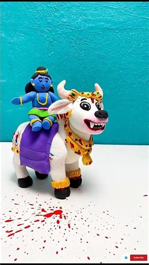 Krishna & Cow Clay Art for Janmashtami 🕉️🎨