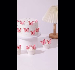 48PCS Blue Edible Butterfly Cake Toppers Wafer Paper Butterflies for Cake Decorations Colorful Small Pastel Cupcake Toppers Decorations for Birthday Party Wedding Cake Decorations