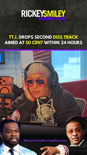 #TI has intensified his ongoing feud with #50Cent by releasing a second diss track within 24 hours. The new song follows social media drama involving 50 Cent, T.I.’s wife Tiny Harris, and even T.I.’s son King Harris, who also entered the online back-and-forth. Read More 👇⁣⁣ RickeySmileyMorningShow.com ⁣⁣ ⁣⁣ #RSMS #RickeySmileyMorningShow | Rickey Smiley Morning Show