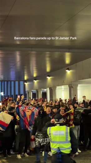 The Barcelona fans were echoing through the toon 📣👀 📍 Newcastle upon Tyne #championsleague #barcelonafc #nufc #newcastle #newcastleupontyne