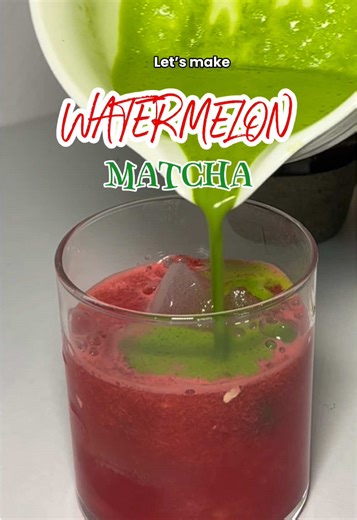 Let’s make watermelon matcha using affordable matcha i found on tiktok. 😍 #matchalatte #watermelonmatcha #matchapowder #matchatok #viral