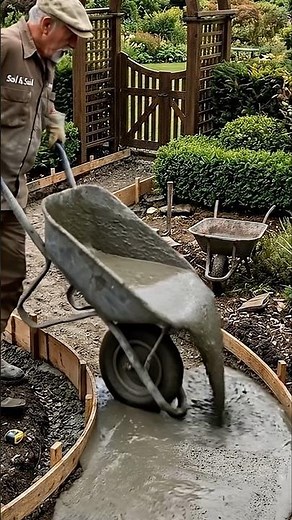 DIY Stunning Iris Garden Path! 🌸 Decorative Concrete Walkway #gardenhacks #gardendiy