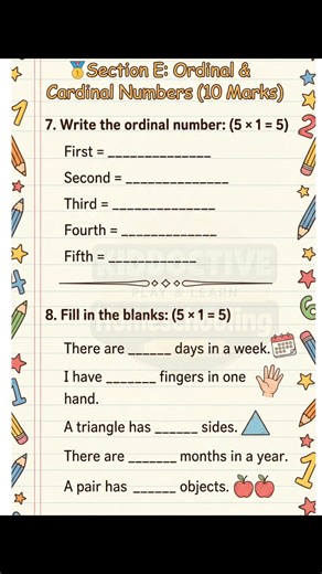Maths Worksheet For Grade1 Kids Kiddoctive - Homeschooling #fyp #worksheets #fblifestyle #revision | Kiddoctive - Homeschooling