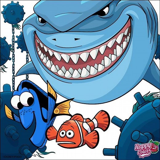 Finding Nemo coloring time lapse -Happy coloring