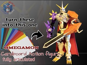 Making Omegamon action figure using cardboard and paper
