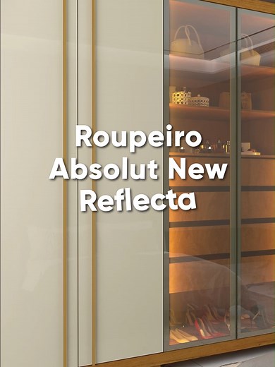 Roupeiro Absolut New Reflecta c/ Portas de Vidro e Luz LED - Decoração para o Quarto