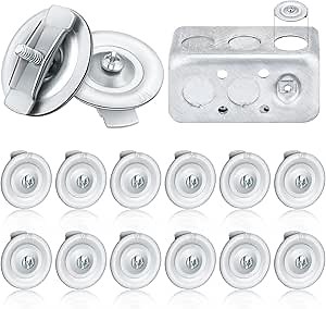 Tandefio 12 Pieces 1/2 Inch Electrical Box Knockout Plugs Metal Knockout Seal with Screw and Bar Cover Unused Holes in Electrical Boxes Round Steel Removable Seal for Closure Unused Box Outlets