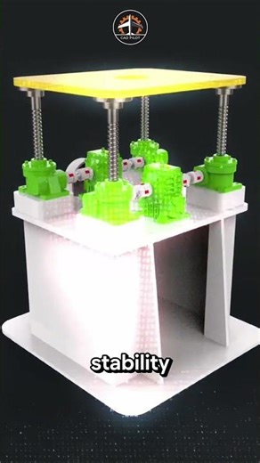 4-Screw Jack Synchronized Lifting System | Heavy-Duty Industrial Lift Mechanism #gearbox #mechanic