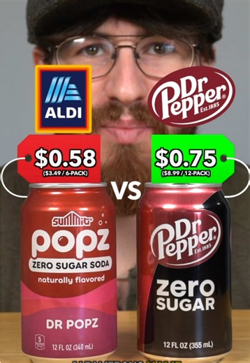 ALDI VS NAME BRAND DR PEPPER. Which one is worth it? #aldi #drpepper #aldifinds #aldivsnamebrand #alditiktok