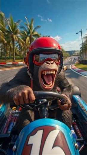 AI shunchalik kuchlimi? Maymun karting haydamoqda! 🤯🧠 #usa #turkey #ai