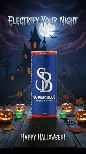 🎃👻 Get ready for the spooky season. This Halloween, unleash a shock of energy with Super Blue Energy Drink ⚡💙 Fuel your night… the fun, the thrill, and every scare in between. 🔥 Electrifying boost 🦇 Night-long power 💀 Fearless vibes only Dare to be Super. Dare to be Blue. #Dallas #SuperBlueEnergy #HalloweenMode #SpookyEnergy #StayUnstoppable | SuperBlue USA