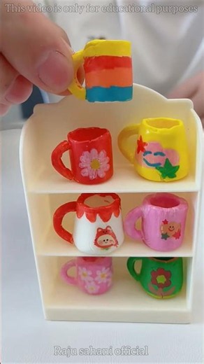 😱 Tiny Cup Challenge! ☕✨ Making Super Cute Mini Cups with Clay