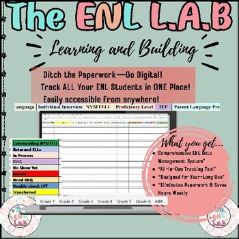 ENL Master Tracker™ |ELL Student Data Management System (Editable Excel)