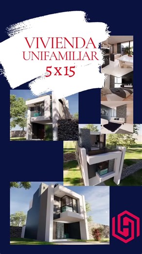 Vivienda Unifamiliar De 5x15 #Vivienda #Unifamiliar #ViviendaUnifamiliar #5x15 #75m² #Ingeniería #Arquitectura #Construcción #Obra #Planos #PlanosArquitectonicos