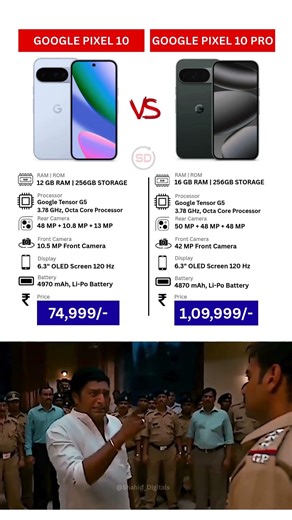 Google Pixel 10 vs Pixel 10 Pro 🔥 Worth the Upgrade? 😳#review #techreview #shorts #smartphone #yt