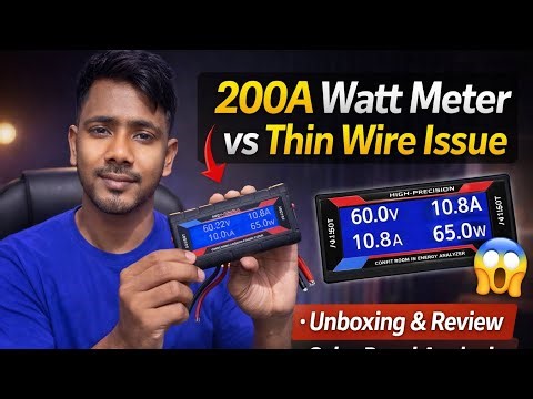 200A Watt Meter Review ⚡ Thin Wire Truth! | Solar Panel Analysis & Unboxing Bangla