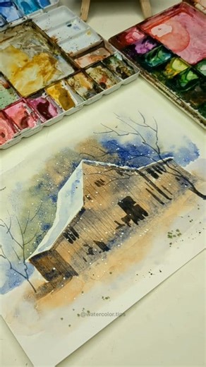 Ever wonder how to get those realistic wood grains? 🪵 The secret isn’t a fancy brush—it’s actually the back of your brush! 🖌️ By "scoring" the damp paper with the handle, you create deep, rustic textures that make this barn come to life. Have you ever used the "wrong" end of your brush to paint? 😂 Tell me your favorite weird art tool below! 👇 🚀 Master this barn on Patreon! The full-length, real-time tutorial for this rustic barn is now live! Join me for a step-by-step voice-over explanation