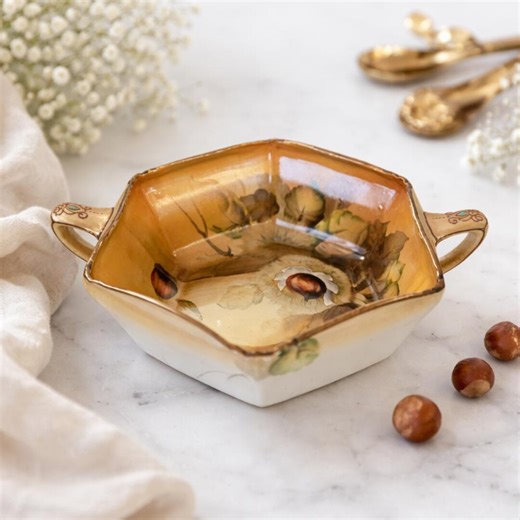 Noritake Lusterware Hand Painted Hexagon Lusterware Bowl - Etsy