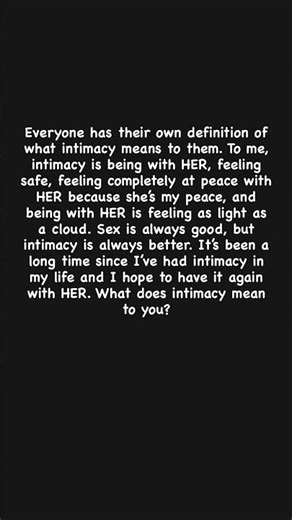 What does intimacy mean to you? #intimacy #love