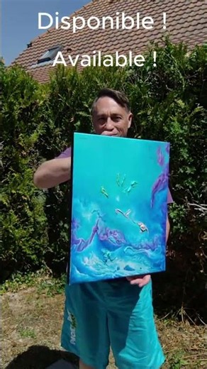 Présentation Tableau "Féeries sous-marines" - Peinture Originale en Relief (Disponible à la vente)