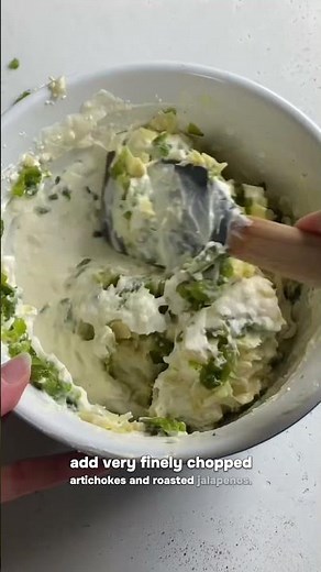 Roasted Jalapeño + Artichoke Dip Recipe #dips #holidayrecipes #partyfood #easydiprecipe #dip