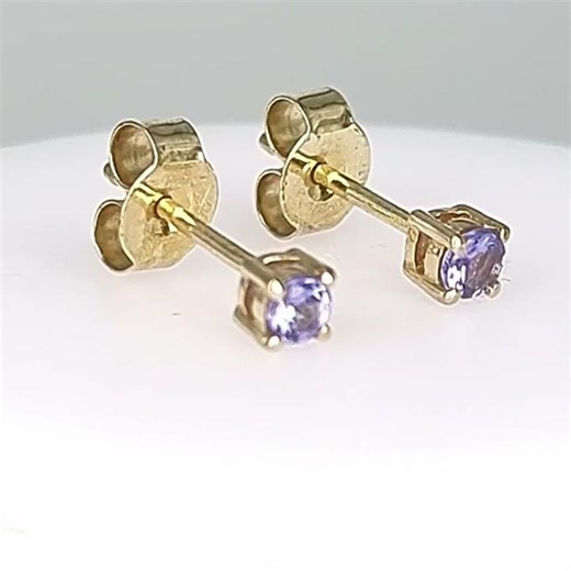 Tanzanite yellow gold studs earrings GWTZE84350