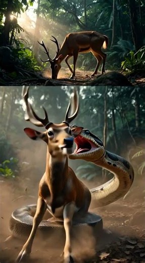 งูหลามโจมตีกวาง