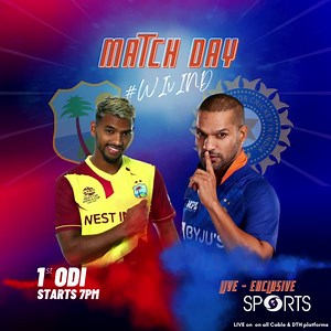 7K views · 248 reactions | Put your game face on - It's Match-Day in the Caribbeans  #WIvIND  LIVE & Exclusive Broadcast starts at 6 PM Game starts at 7 PM | DD SPORTS | Facebook
