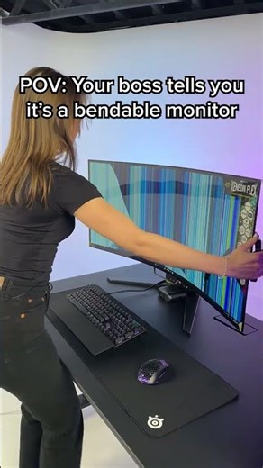 Bendable monitor prank #funny #prank #gotcha #boss