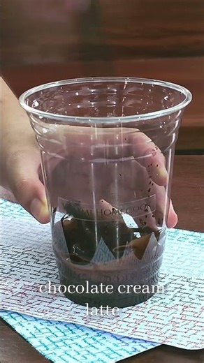 The Easiest Chocolate Cream Latte #recipe #satisfying #shorts