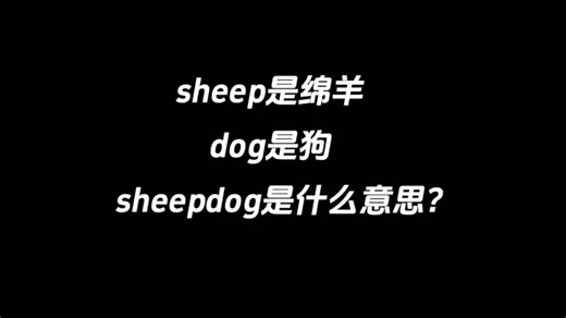 sheep是绵羊，dog是狗，sheepdog是什么意思？_哔哩哔哩_bilibili