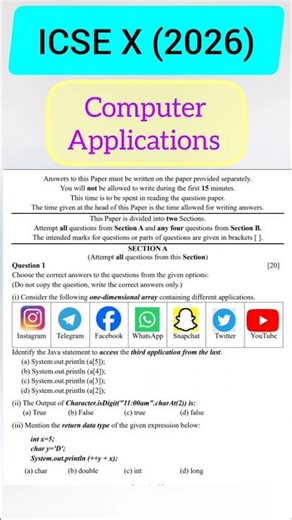ICSE Computer Applications 2026💯Full Board Pattern Paper 🔥Assertion,HOTS &Competency based Questions
