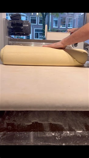Rolling out vegan croissant dough!🥐 #baking #croissant #dough #vegan #chef