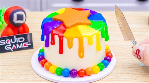 Creative Miniature Rainbow Cake Decorating – Buttercream Cake Edition